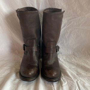 Frye mid calf brown boots. Amazing! Reposting because I don’t wear them enough!